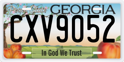 GA license plate CXV9052
