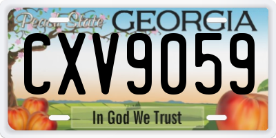 GA license plate CXV9059