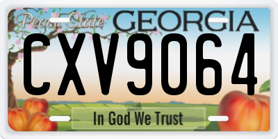 GA license plate CXV9064