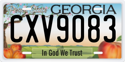 GA license plate CXV9083