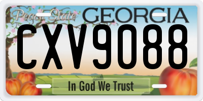 GA license plate CXV9088