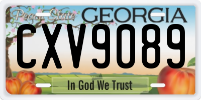 GA license plate CXV9089