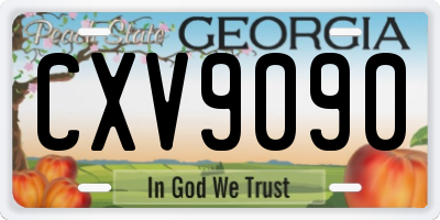 GA license plate CXV9090
