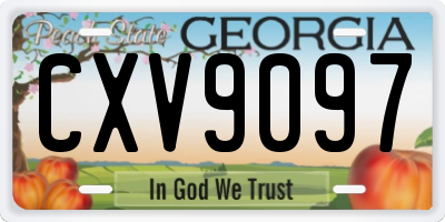 GA license plate CXV9097