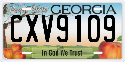 GA license plate CXV9109