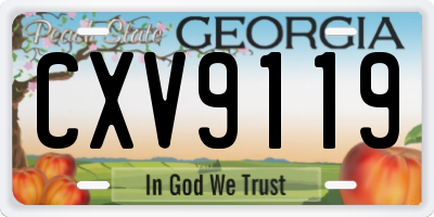 GA license plate CXV9119