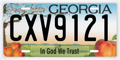 GA license plate CXV9121