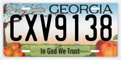 GA license plate CXV9138