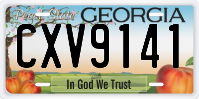 GA license plate CXV9141