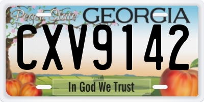 GA license plate CXV9142