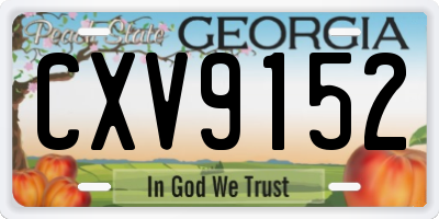 GA license plate CXV9152