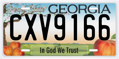 GA license plate CXV9166