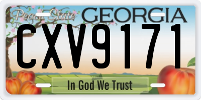 GA license plate CXV9171