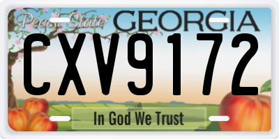GA license plate CXV9172