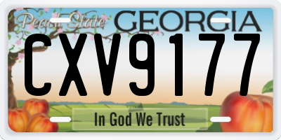 GA license plate CXV9177