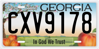 GA license plate CXV9178