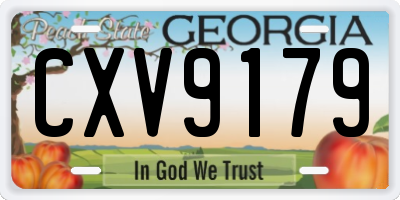 GA license plate CXV9179