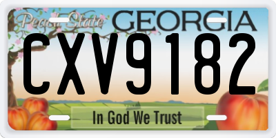 GA license plate CXV9182