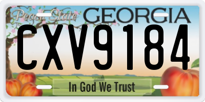 GA license plate CXV9184