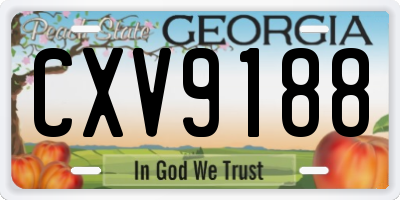 GA license plate CXV9188