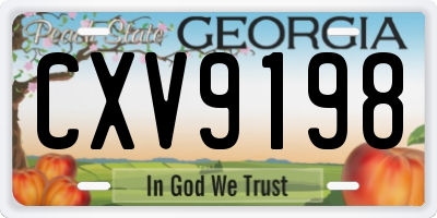 GA license plate CXV9198