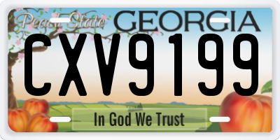 GA license plate CXV9199