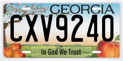 GA license plate CXV9240