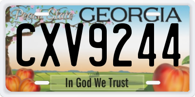 GA license plate CXV9244