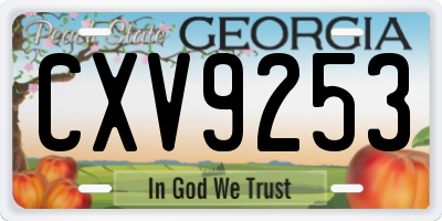 GA license plate CXV9253