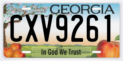 GA license plate CXV9261
