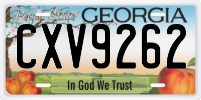 GA license plate CXV9262