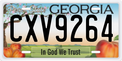 GA license plate CXV9264