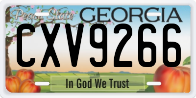 GA license plate CXV9266