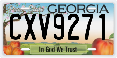 GA license plate CXV9271