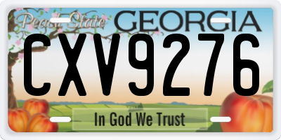 GA license plate CXV9276
