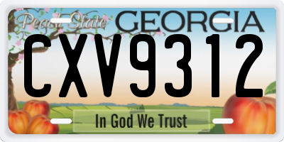 GA license plate CXV9312