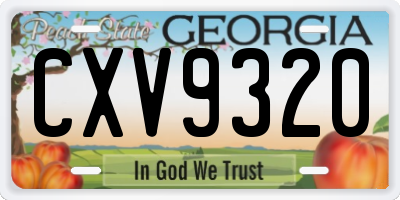 GA license plate CXV9320