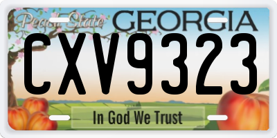 GA license plate CXV9323