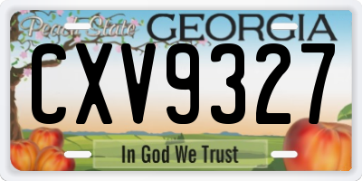 GA license plate CXV9327