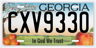 GA license plate CXV9330