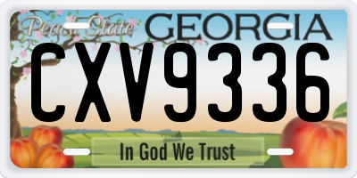 GA license plate CXV9336