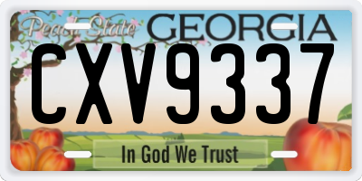 GA license plate CXV9337