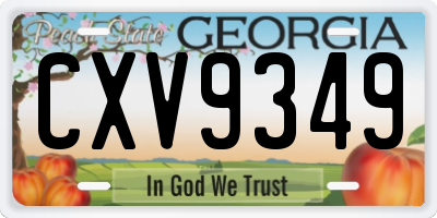 GA license plate CXV9349