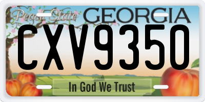 GA license plate CXV9350
