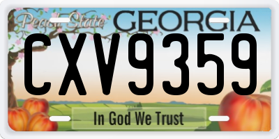 GA license plate CXV9359