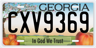 GA license plate CXV9369
