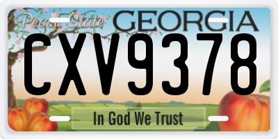 GA license plate CXV9378