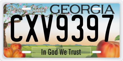 GA license plate CXV9397
