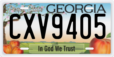GA license plate CXV9405