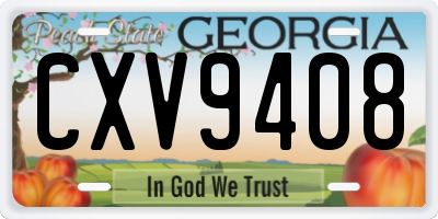 GA license plate CXV9408